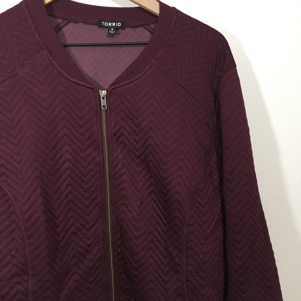 Torrid Plum Zip Up Jacket, 4 - Picture 2 of 7